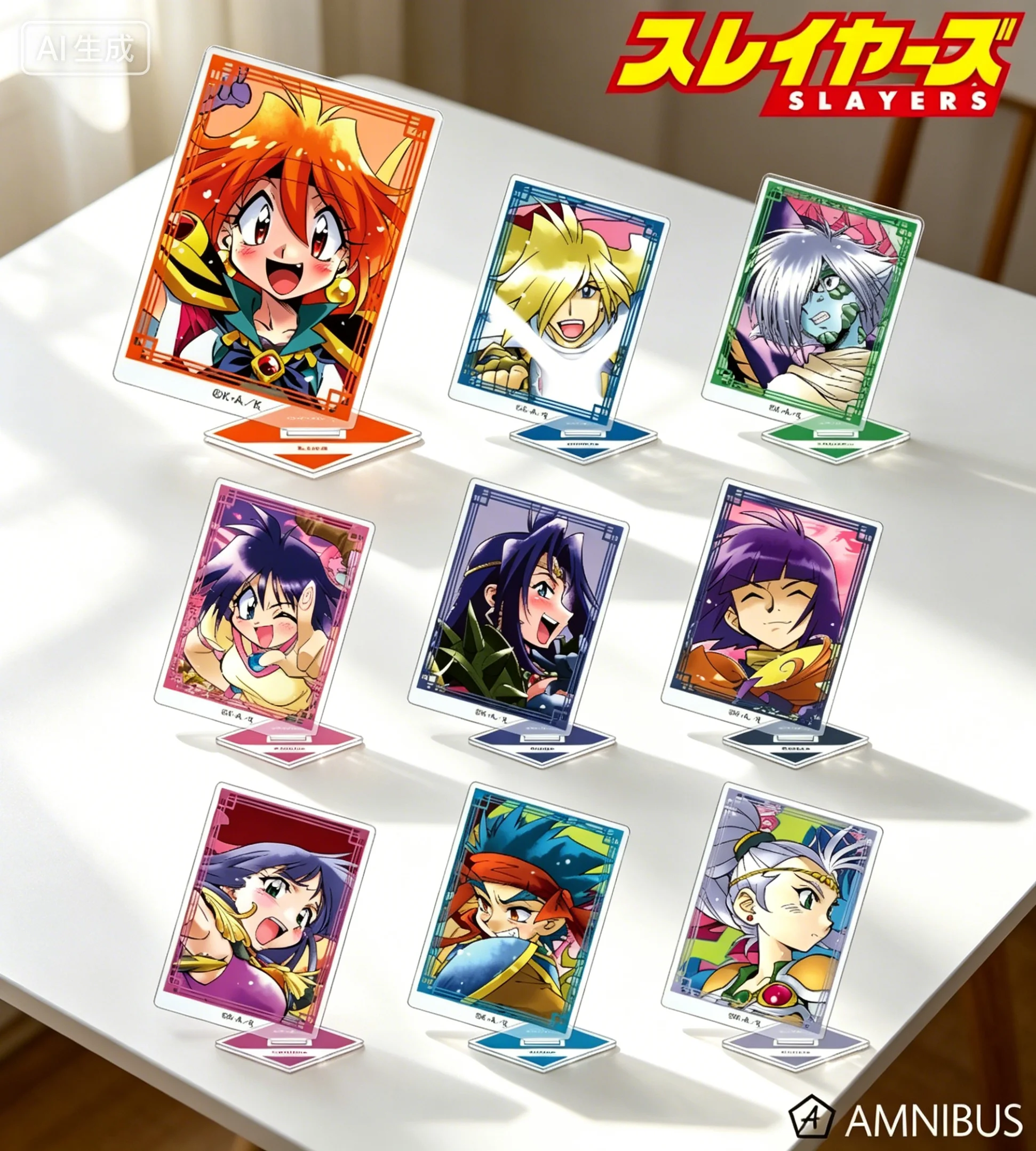 Anime Slayers Lina Inverse - Soporte de acrílico rectangular, modelo de placa, llaveros, adorno de escritorio, personaje de dibujos animados