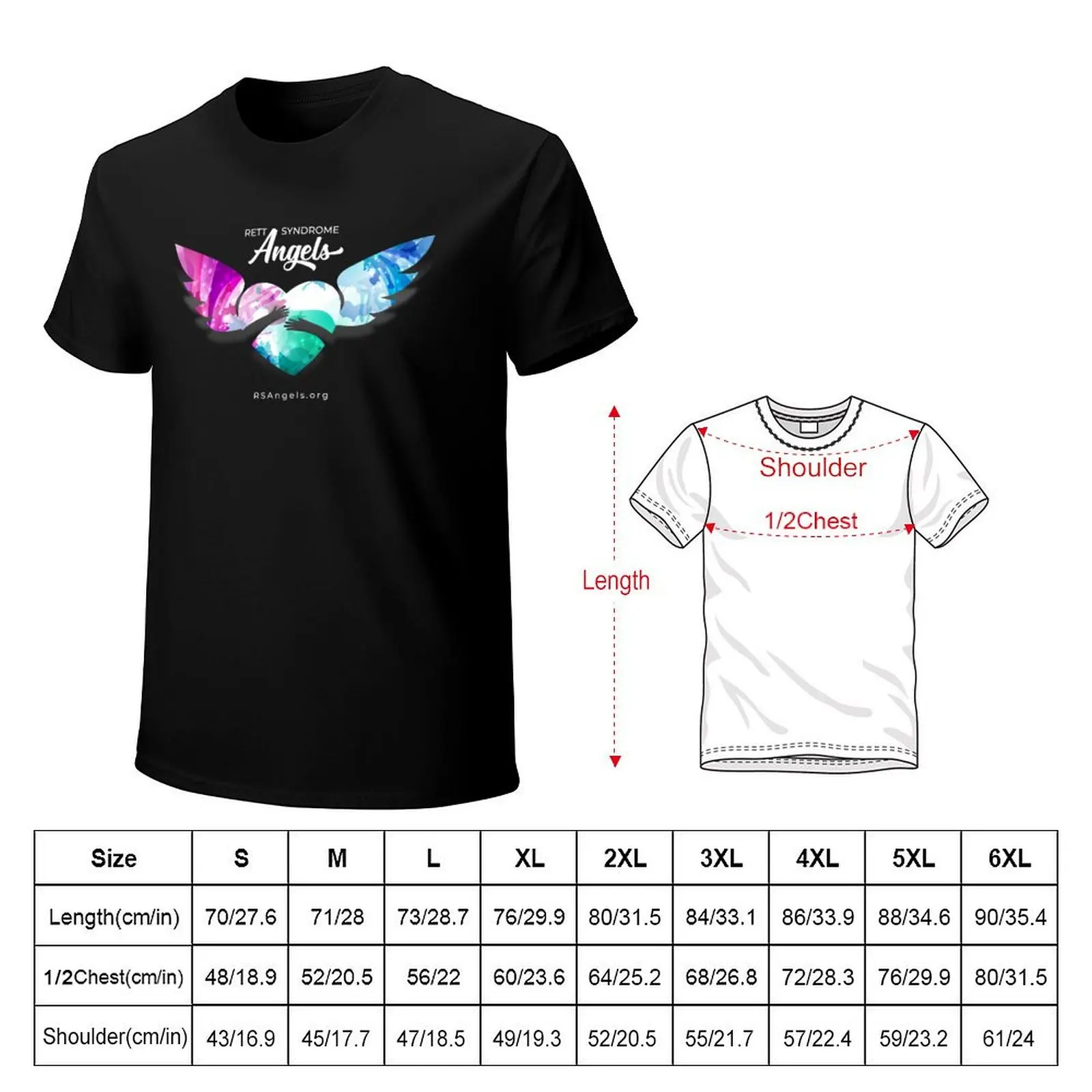 RS Angels Floating Heart T-Shirt Casual Trendy Streetwear Tee Shirt