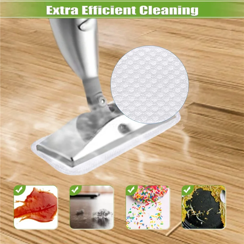 4 Pak bantalan pel uap pengganti, bantalan pel uap pembersih bisa dicuci untuk lantai keras # A66K S3101 S3202 S3250