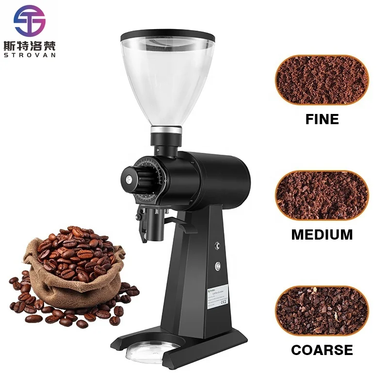 

Commercial Coffee Grinder Electric Espresso Mill Titanium 98mm Burr Automatic Coffee Grinder Machine for Coffee Powder