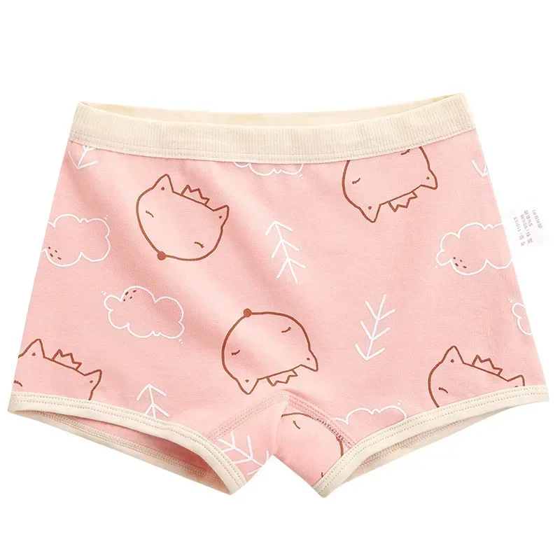 4PCS Girls Cotton Panties Summer Kid Thin Breathable Cartoon Briefs 2+y Young Children Underwears Toddler Antibacterial Knickers