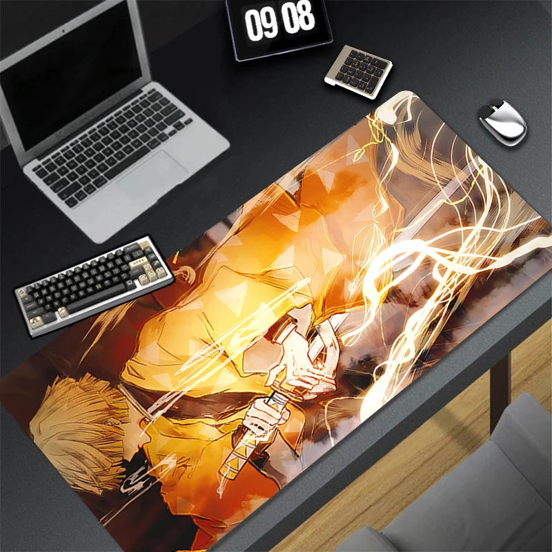 Computer Gaming Accessories Cool Mousepad Office PC Mouse Pad D-demon Slayer Zenitsu Keyboard Pad Desk Decoracion Anime Desk Mat