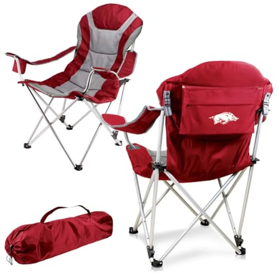 

NCAA Arkansas Reclining Camp Chair - Beach Chair for Adults - Sports Chair with Carry Bag