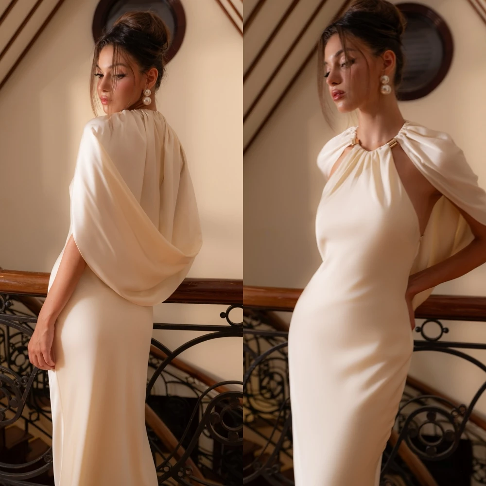 Personalizado sereia tripulação pescoço elegante delicado vestido de noite e temperamento sob medida vestidos de ocasião vestido de festa de alta qualidade