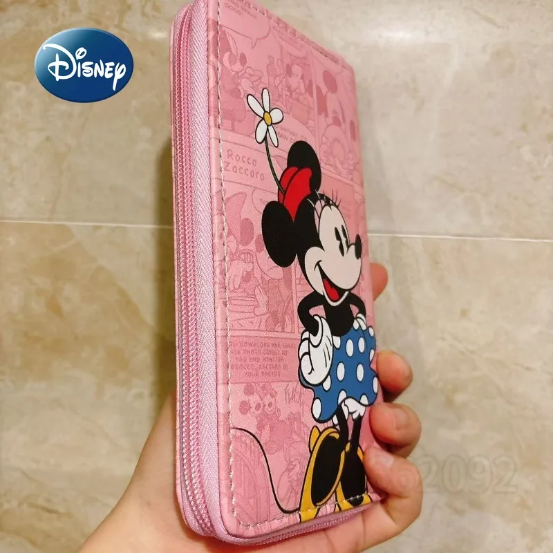Disney Minnie New Women's Wallet Cartoon Long Women's Wallet Luxury Brand Fashion Girl Wallet Multiple Card Slots Large Capacity