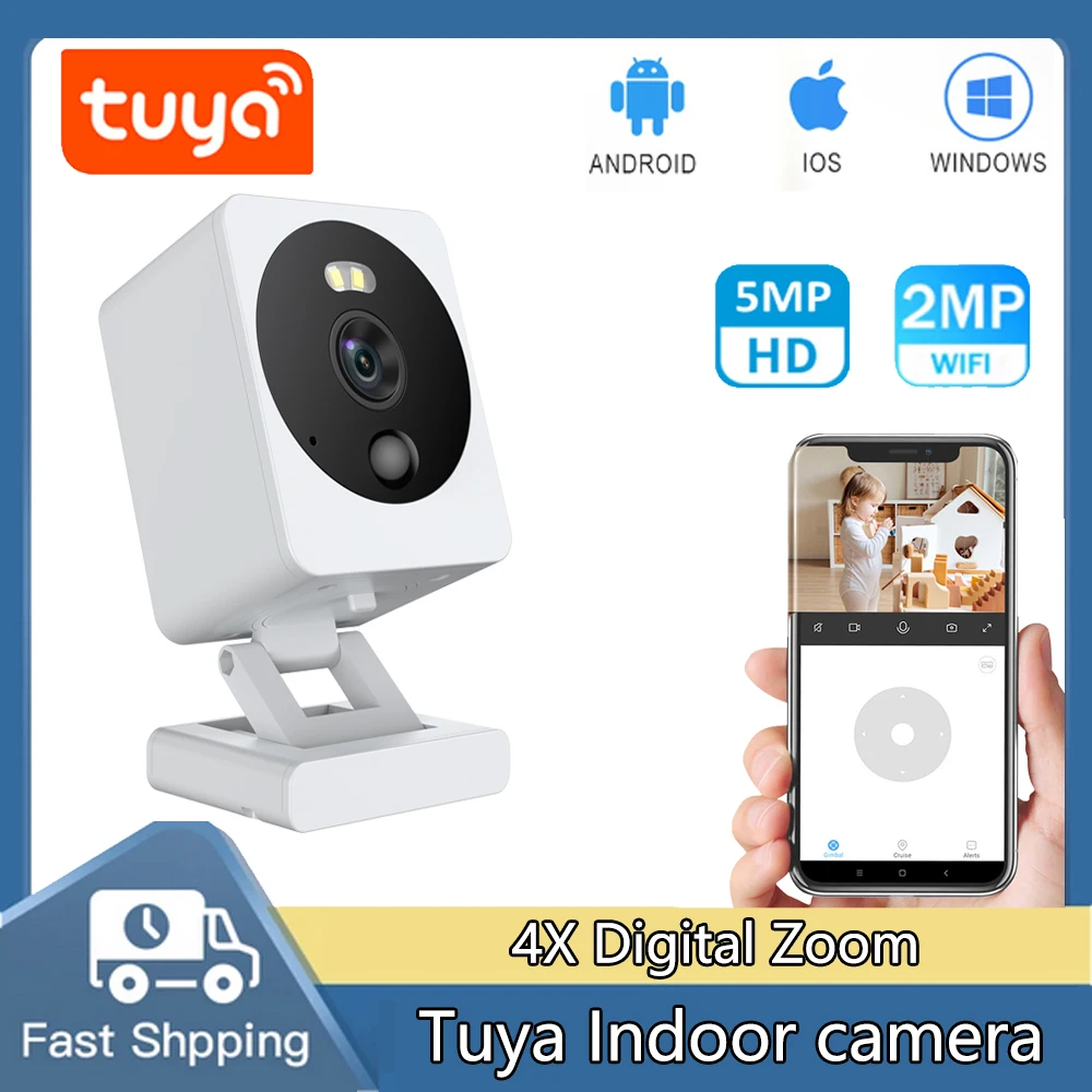 

Tyua 5MP WiFi Wireless Camera Indoor Baby Monitor Home Surveillance Camera Mini Pet Monitor CCTV Camera