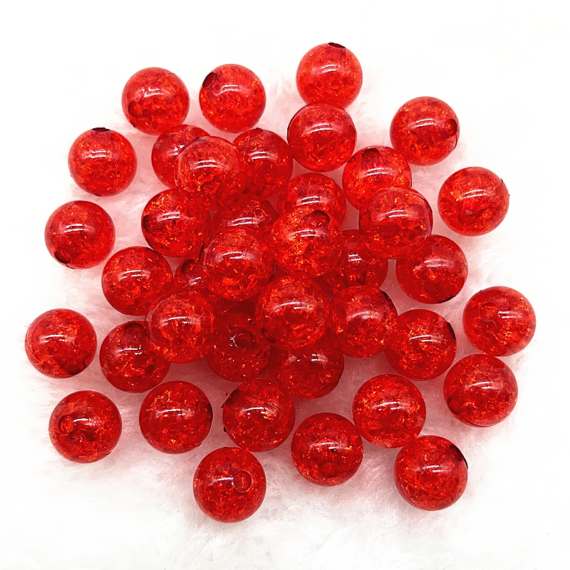 20pcs 12mm  Round Acrylic Crackle Bead Loose Spacer Beads For Jewelry Making DIY Bracelets