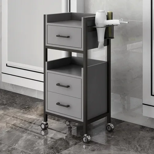 Portable Rolling Trolley Beauty Salon White Professional Salon Trolley Storage Drawers Salon Furniture