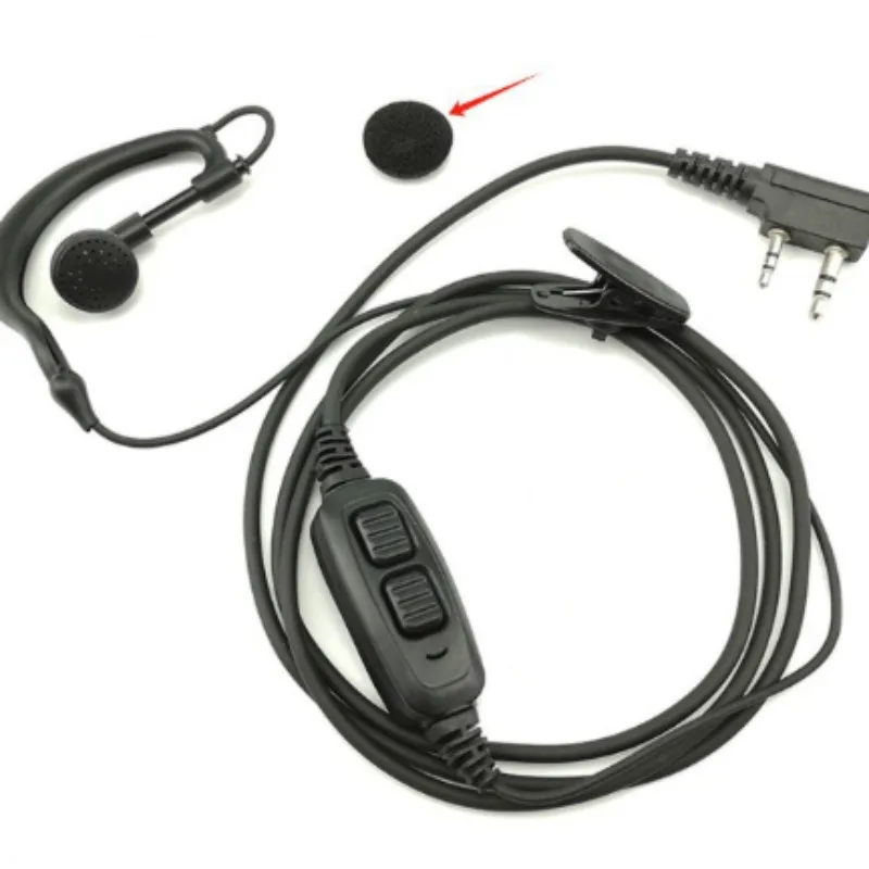 Baofeng UV-82 Eear Hook Dual PTT Mic Earpiece  Headset Microphone for UV-82 UV-82HP UV-8HX GT-5TP plus Radio Walkie Talkie