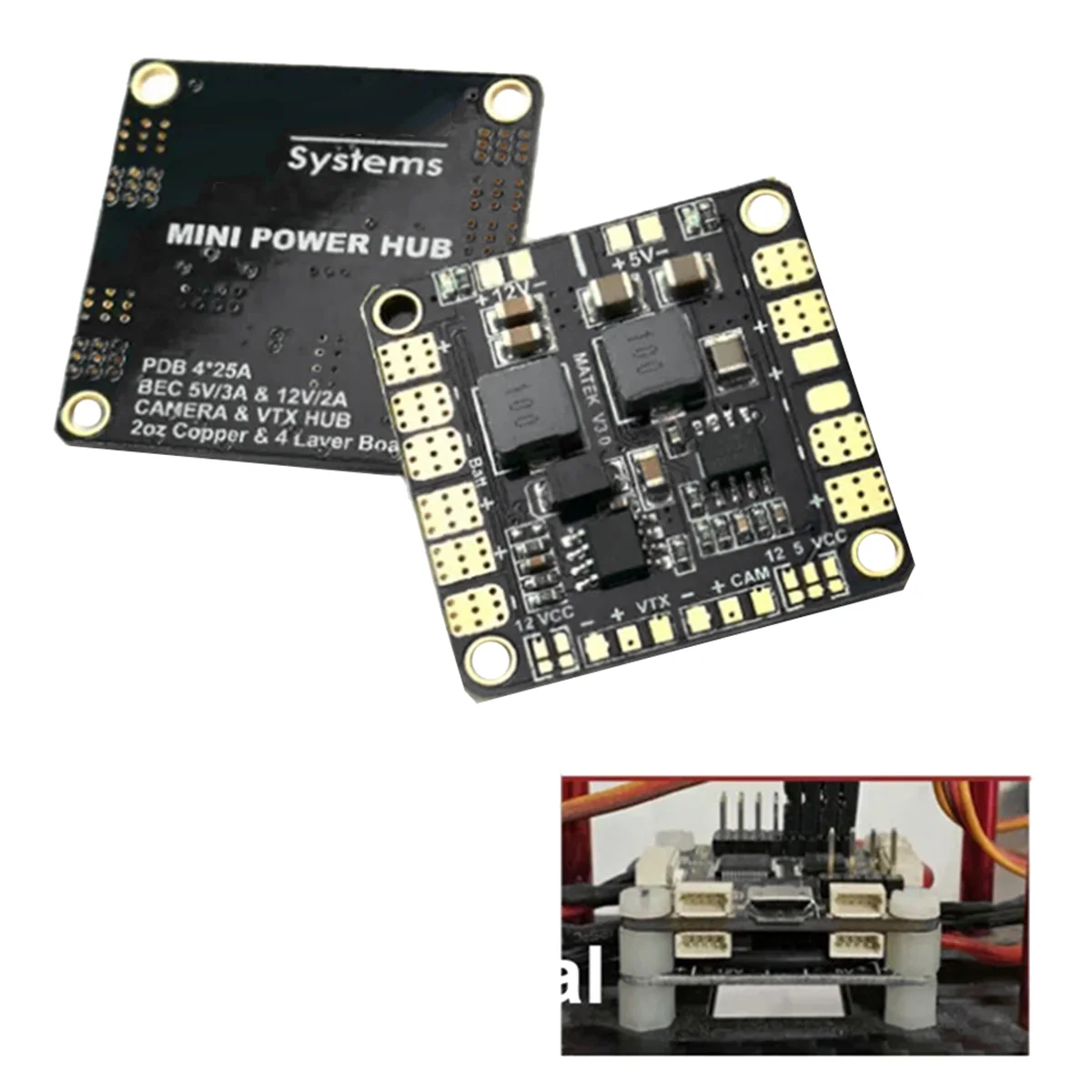For Matek Mini Power Hub Power Distribution Board PDB with BEC 5V 12V