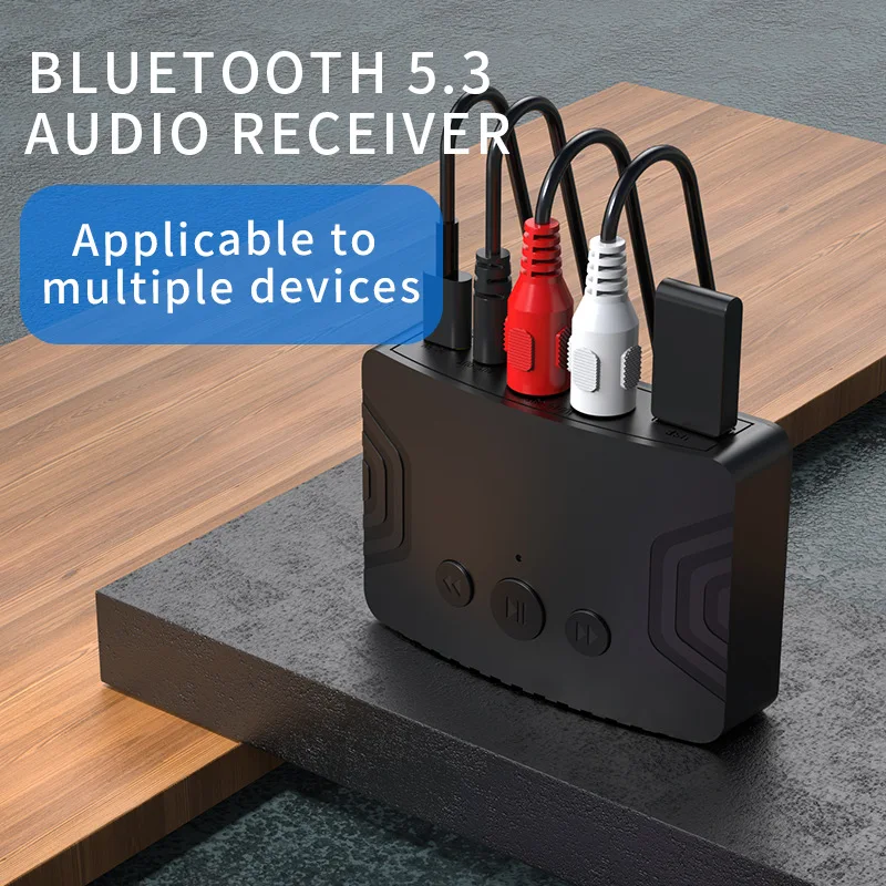 블루투스 5.3 오디오 리시버 3.5mm AUX RCA USB 스테레오 음악 무선 어댑터 U 디스크 재생 지원 차량용 키트 스피커 앰프 썸네일 2