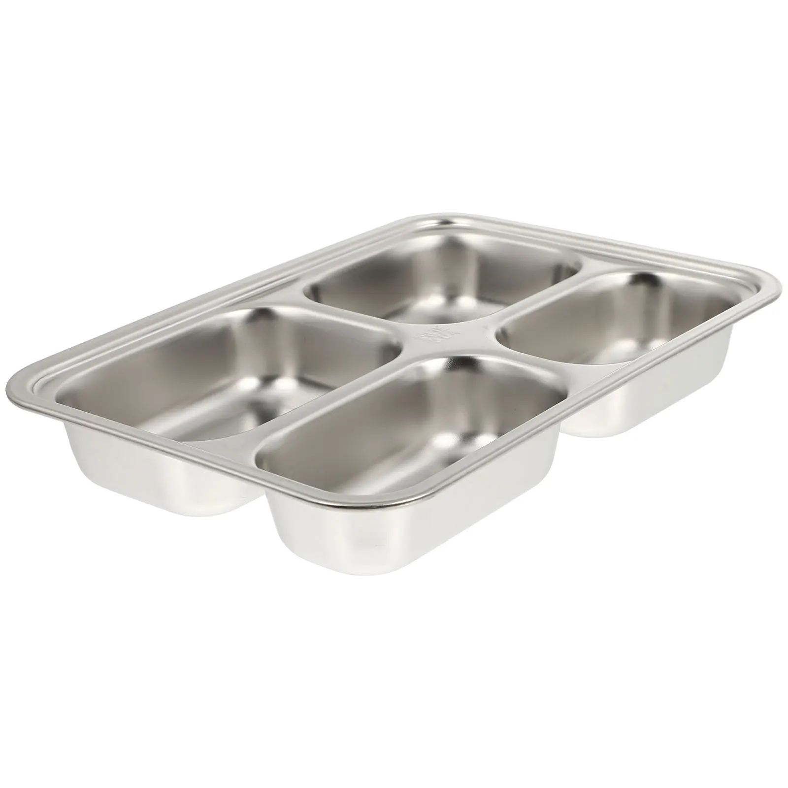 

Stainless Steel School Cafeteria Tray Lunch Divided Plate Food Compartment Camping Hiking Picnic Restaurant Kitchen Portion