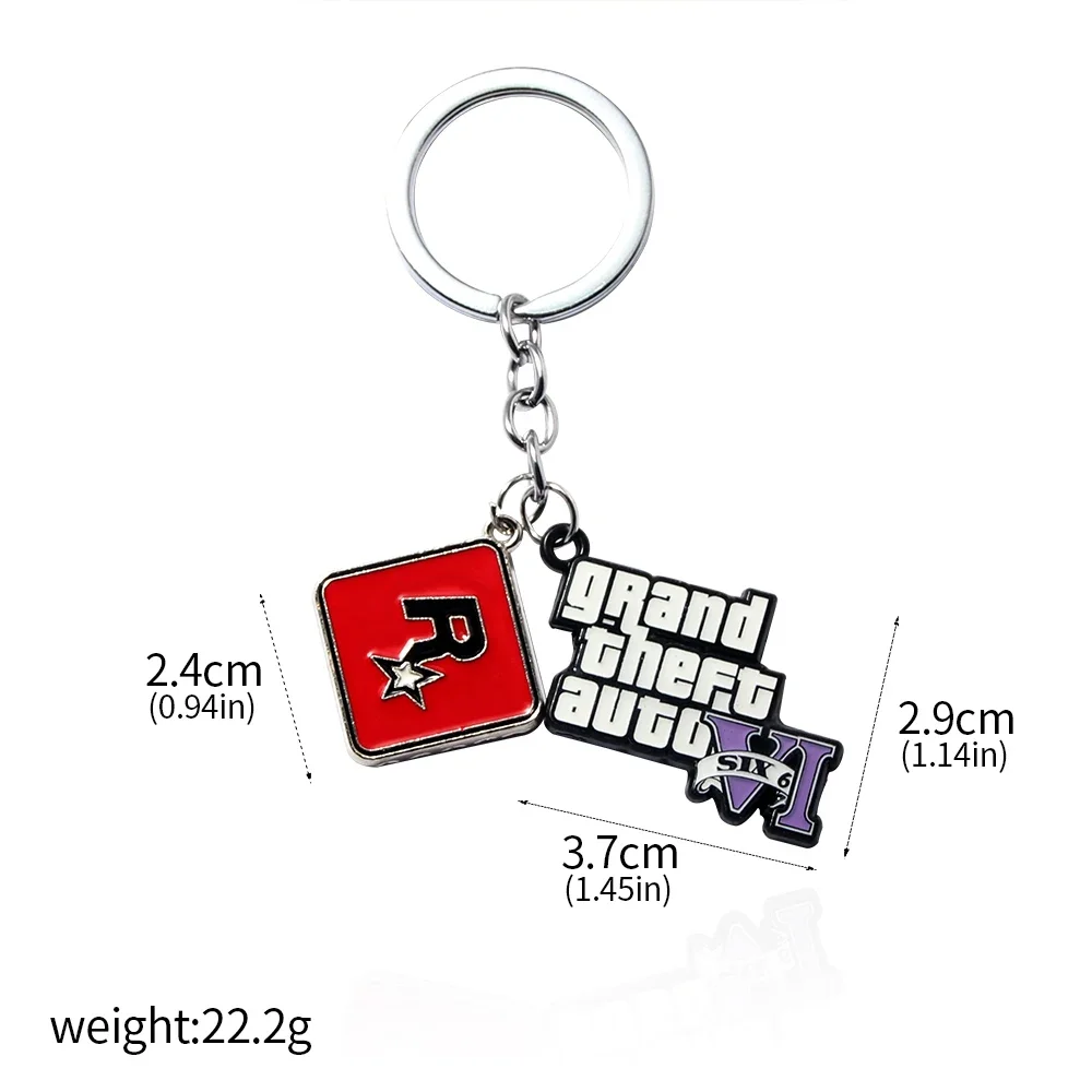 New Style Game PS4 GTA5 Keychain GTA V Grand Theft Auto 5 Star Muti Pendant Keyring For Men Fashion Key Holder Jewelry