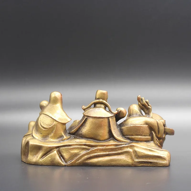 China Archaize Copper Fu Lu Shou Buddha Statue Decoration