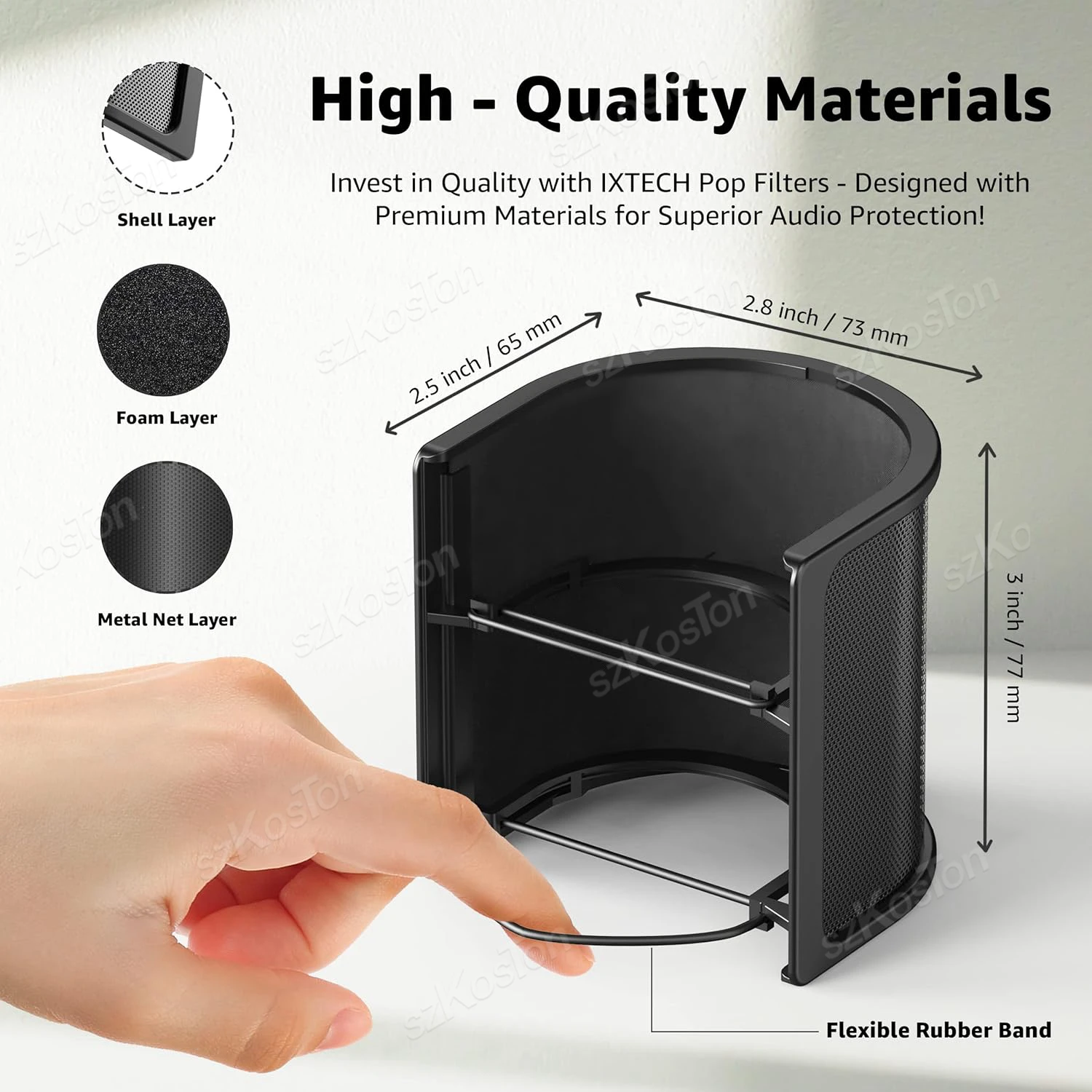 مكثف ميكروفون مرشح البوب شبكة معدنية رغوة تدفق الوسائط ميكرفون تسجيل غطاء الزجاج الأمامي درع ل A8 A6V K669 Mic #3