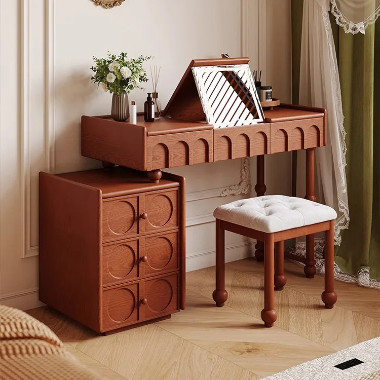 

Customizable flip dresser French antique two-in-one desk makeup table dresser storage chest integrated