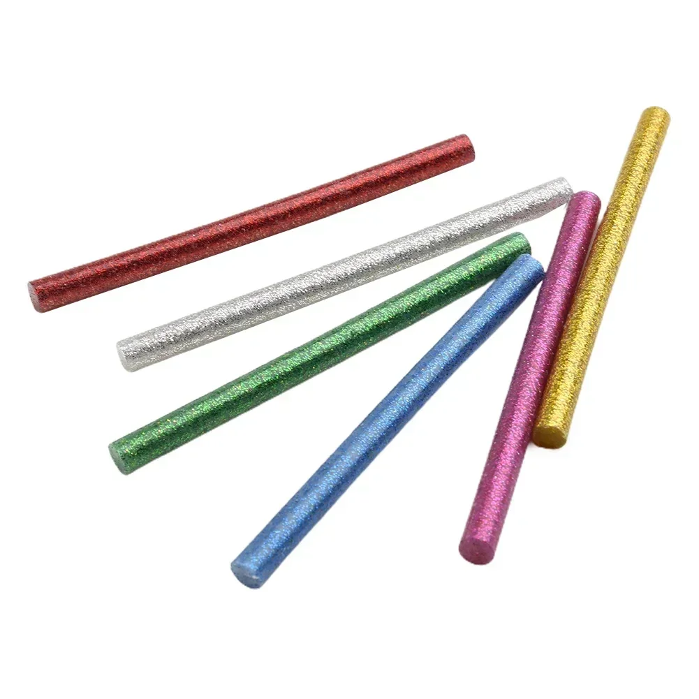 30pcs 7×100mm Hot Glue Stick Colored Glitter High Viscosity Hot Melt Glue Stick For Wood Plastic Fiber Electronic Household Tool