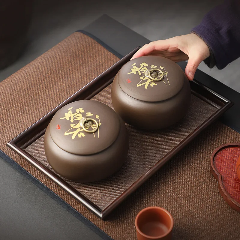 جرة شاي سيراميك مع غطاء صندوق خفيف حلوى محمول منزلي، صواميل سيراميك متعددة الوظائف، جرة تخزين المواد الطبية لحبوب القهوة