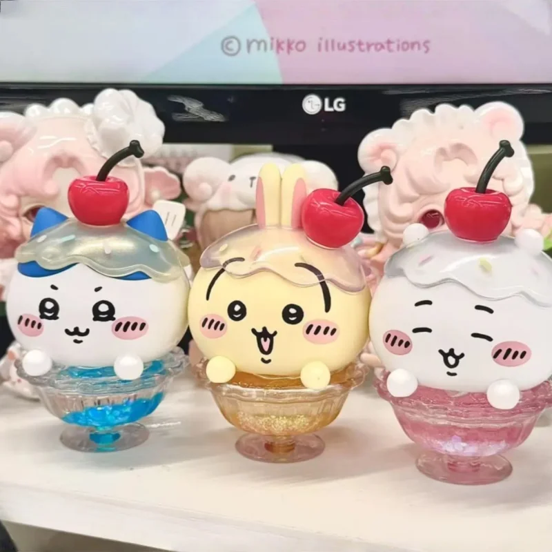 حقيقي Chiikawa Kawaii السائل الحركة الرمال ديكور فني-حلق الجليد مخروط الثلج تصميم أنيمي مكتب لعبة الاسترخاء الإجهاد الإغاثة هدية