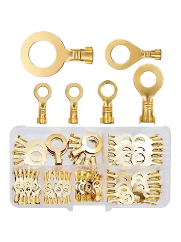 150pcs/set Round Terminal Block DJ431 O-type Lugs Terminals Cold-Pressed Connector Copper Tab Wiring Nose Combination Set New
