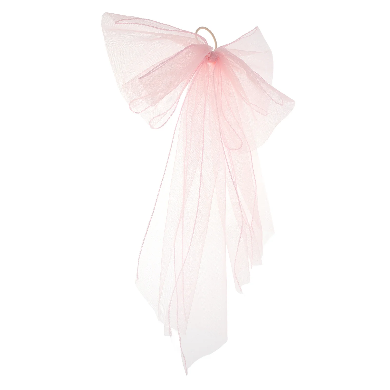 Accessori per capelli da sposa Velo con fiocco rosa per la sposa, damigella d'onore, festa di nozze, fascia in rete, fermaglio per capelli corto in tulle da sposa