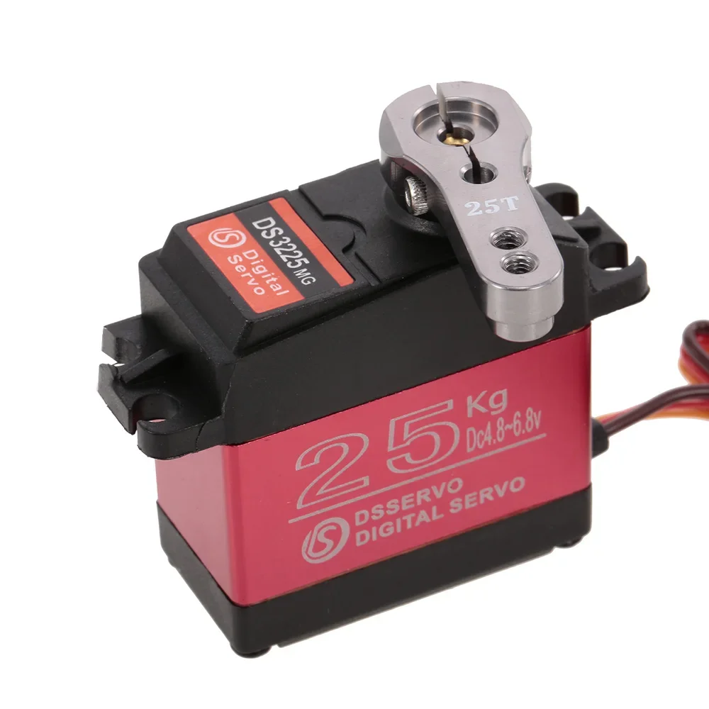 25kg servo digital engrenagem de metal completa alto torque à prova d'água para carro rc rastreador robô ângulo de controle 270 °