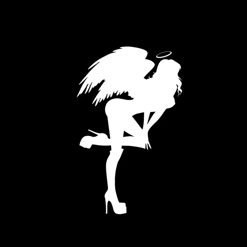Sexy and Kind Angel Girl Car Sticker Cover Body Senior Design Car Fashion Sticker Pvc Personality Sticker Black/white, 14cm*9cm