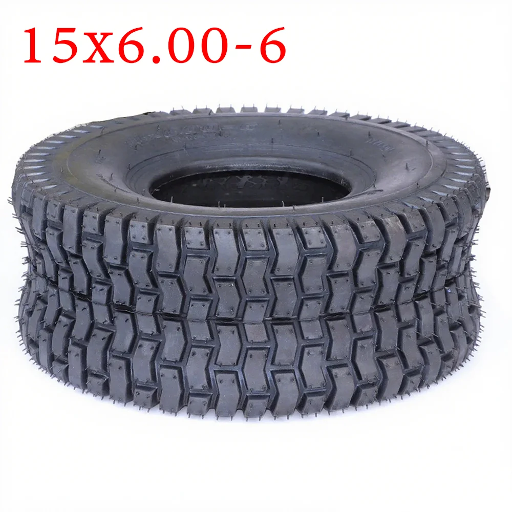 

15X6.00-6 Inch All-Terrain Tire for Go-Karts, Lawn Mowers, Snow Plows & Airport Ground Vehicles | Heavy-Duty Lawn Vacuum Tires