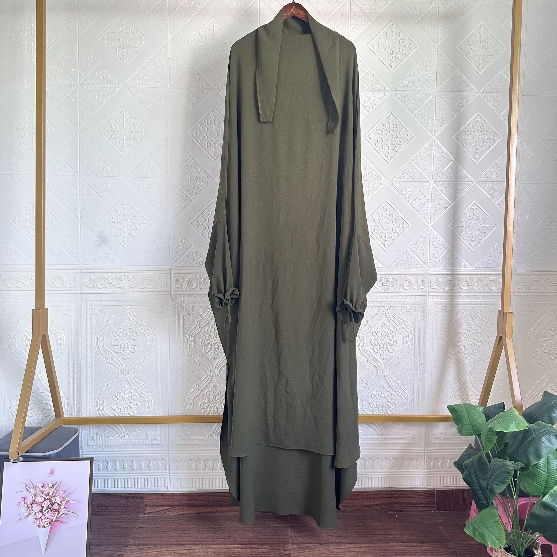 One Piece Amira Abaya Long Khimar Muslim Women Overhead Hijab Maxi Dress Turkey Eid Ramadan Kaftan Prayer Garment Burqa Clothing