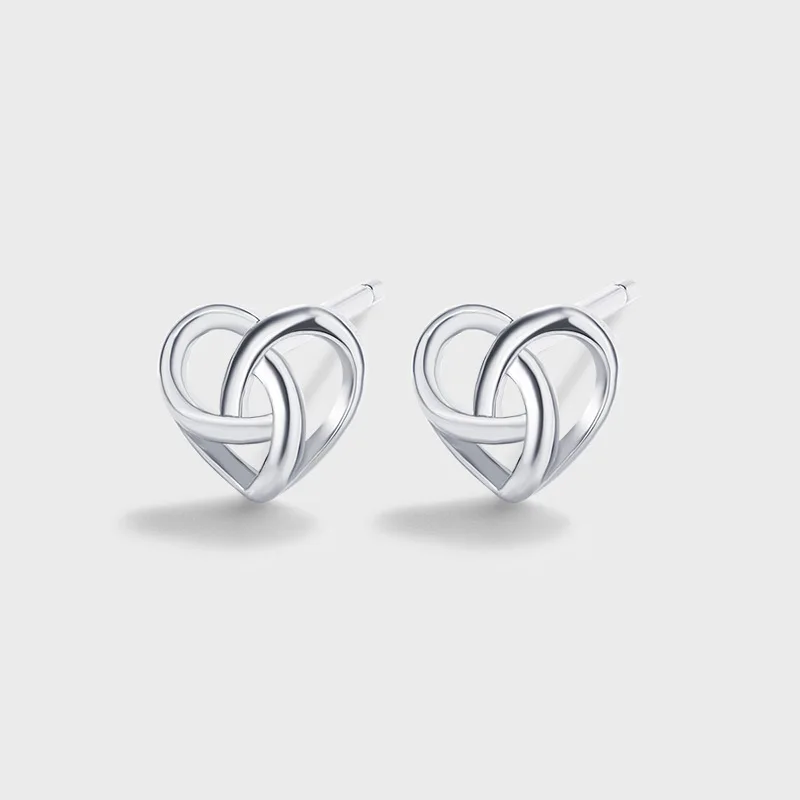 

Fashionable and Elegant Authentic S925 Silver Heart-shaped Cross Hollow Ladies Earrings