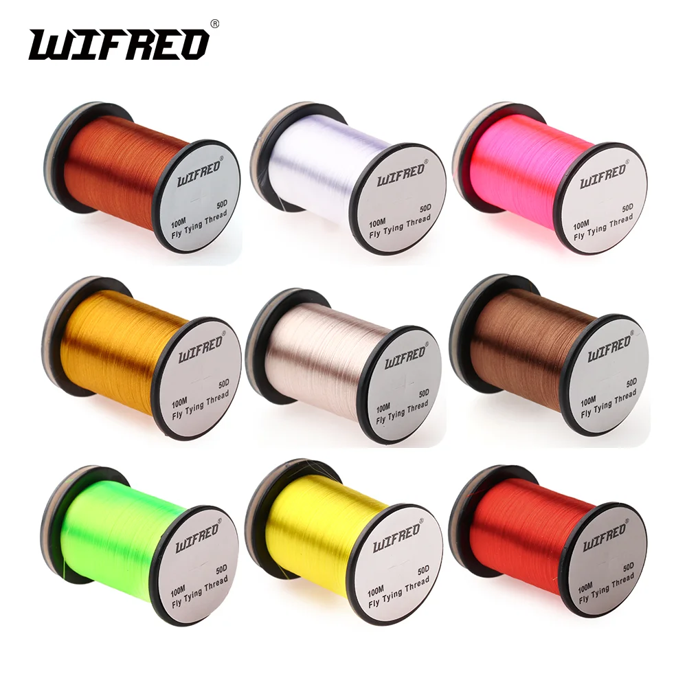 Wifreo 2pcs 50D Fly Tying Threads High Light Nylon Floss Line Fly Tying Material For Midge Nymphs Dry/Wet Flies Trout Lures