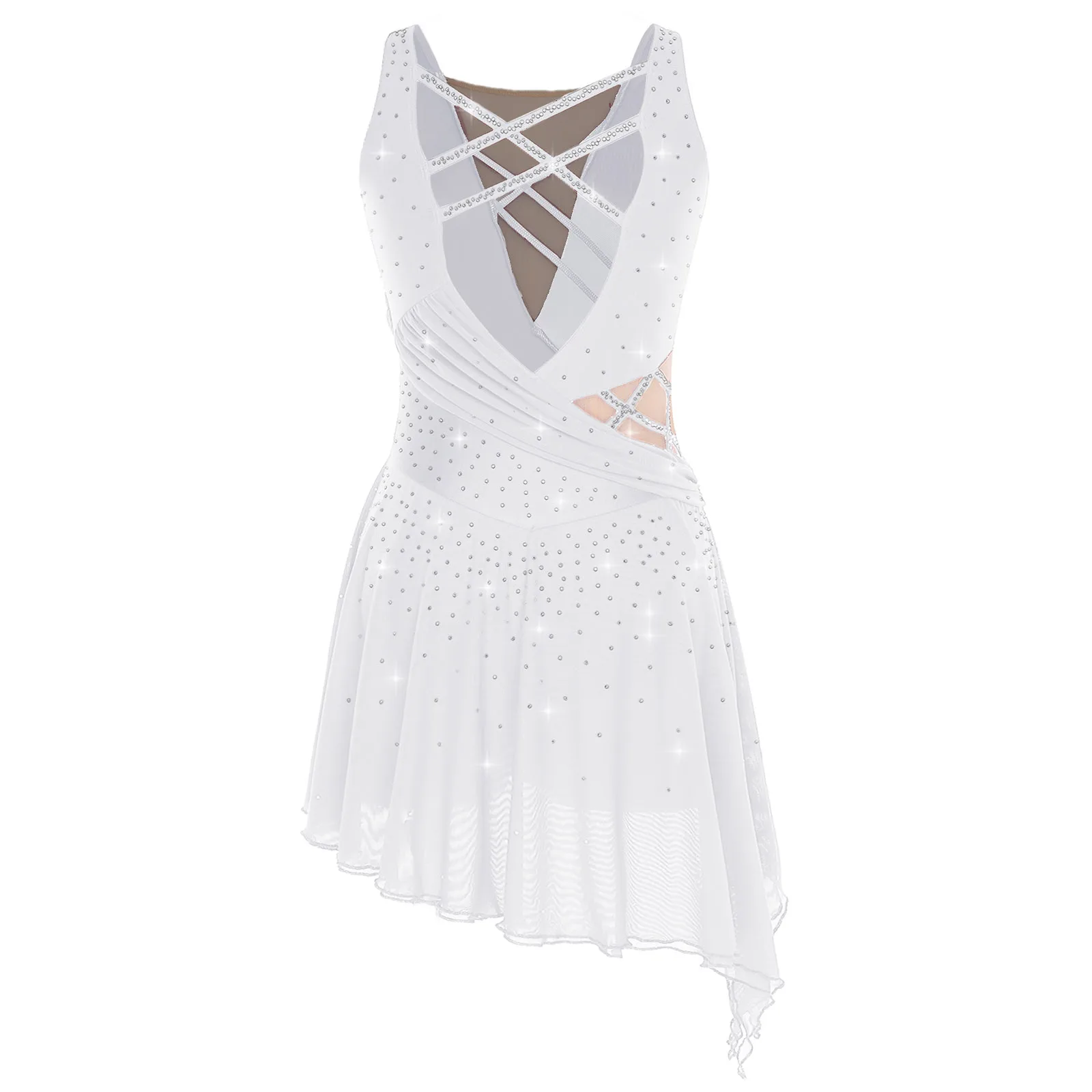 Adult Lyrical Figure Skating Dance Dress Sleeveless Side Slit Flowy Chiffon Dress Women Rhinestone Ballet Dance Leotards Costume - AliExpress 200000532 Adult Lyrical Figure Skating Dance Dress Sleeveless Side Slit Flowy Chiffon Dress Women Rhinestone Ballet Dance Leotards Costume - AliExpress 200000532