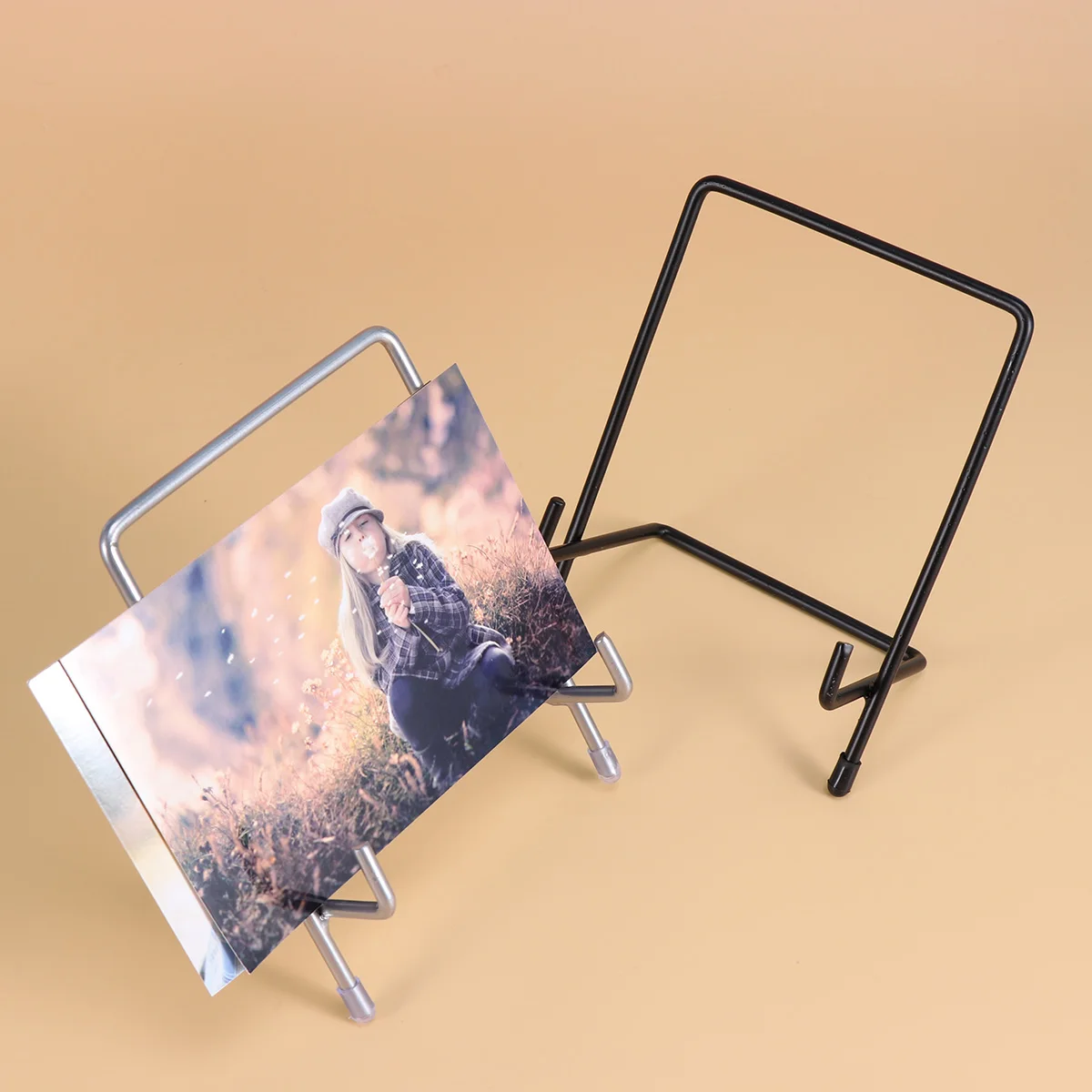 

3PCS Storage Rack Geometric Design Corrosion Resistant Book Holder Journal Stand Dish Display Home Office Use