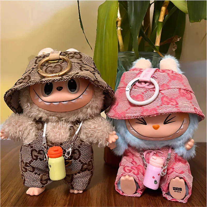 clothing Labubu Fashion Doll Clothes GG Overalls Idol V1 V2 Doll Accessories Clothes 15/17cm Universal Plush Doll