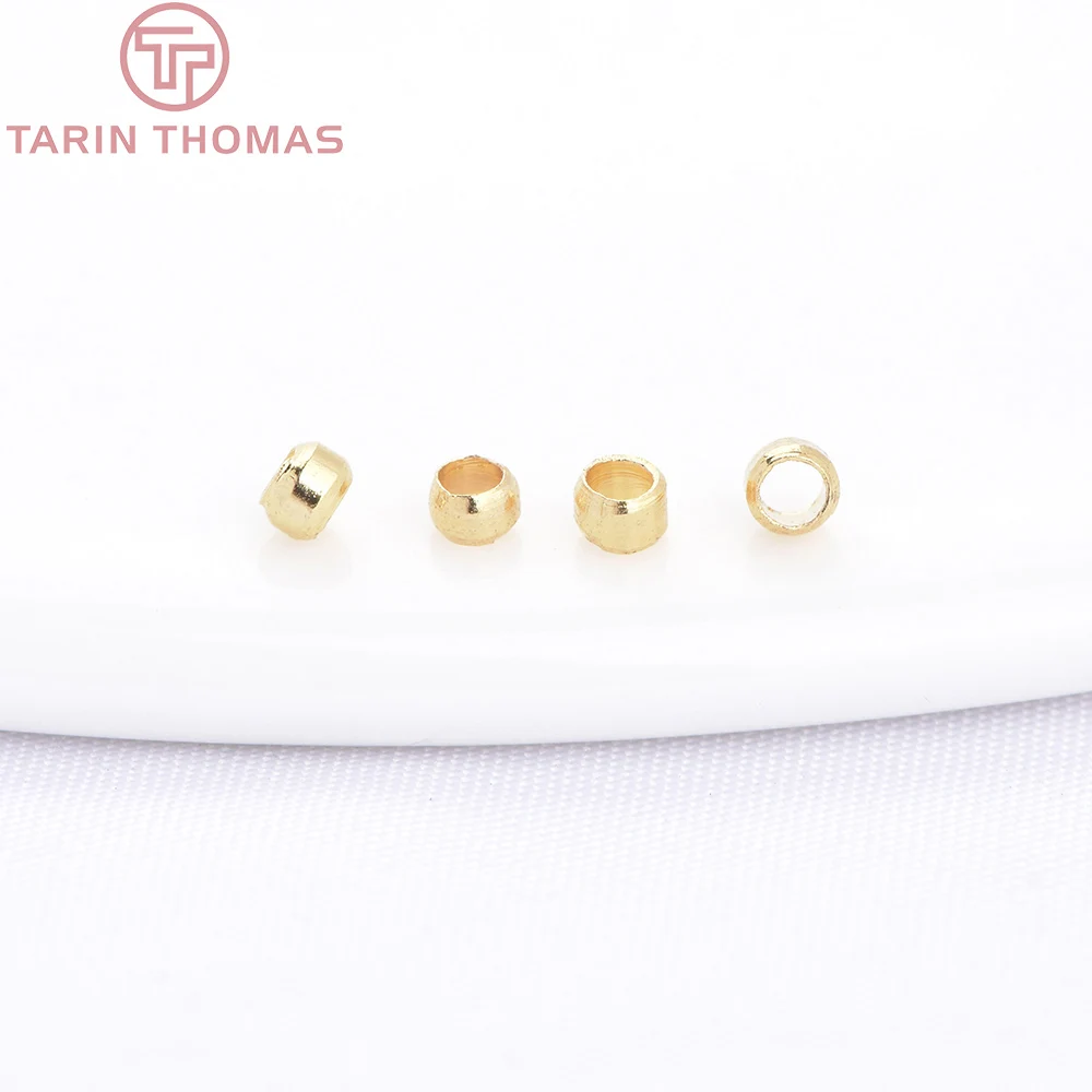 (10036)100PCS 2MM 24K Gold Color Brass Positioning Beads Spacer Beads Bracelet Beads High Quality DIY Jewelry Making Accessories