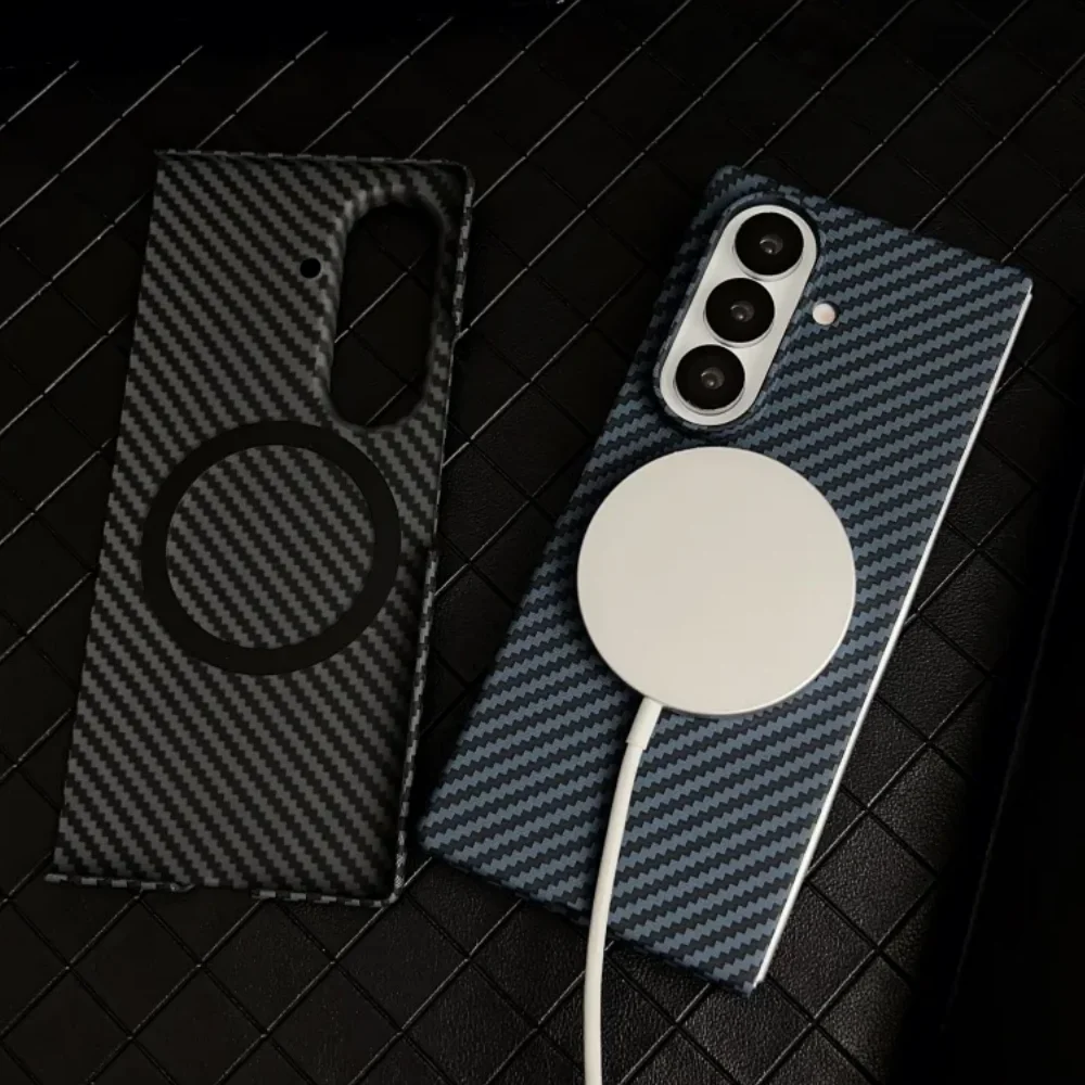 With Screen Protector Tempered Film Carbon Fiber Magsafe Cas