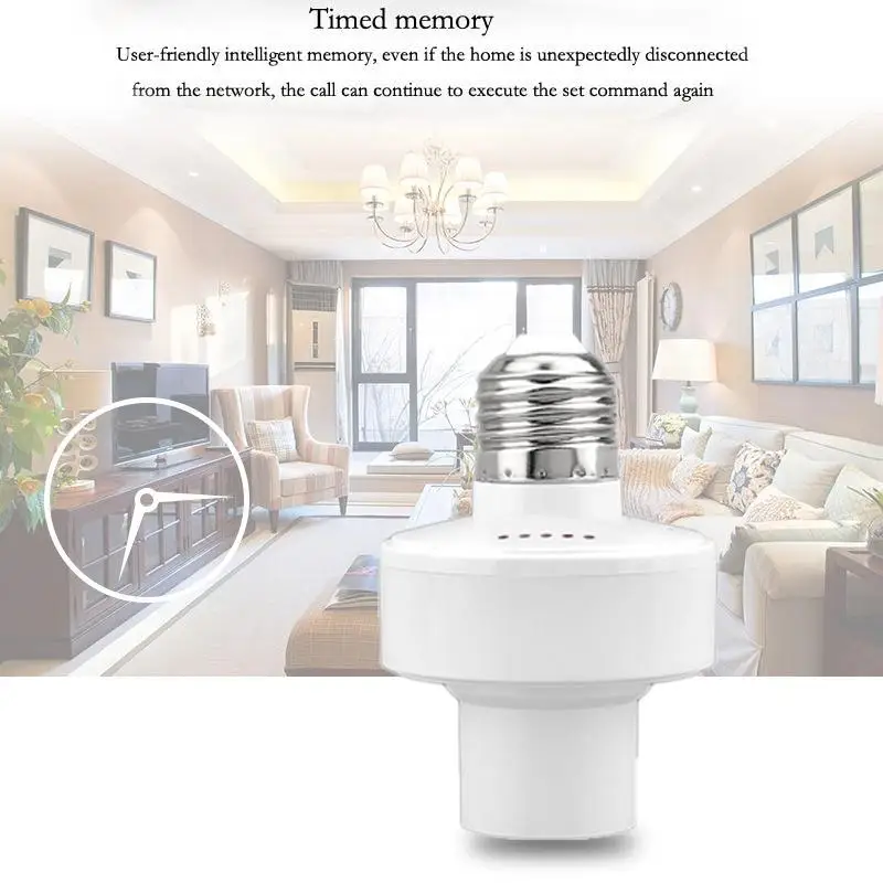 E27 E26 65-265V WiFi Smart Light Bulb Adapter Lamp Holder Base AC Smart Life/Tuya Wireless Voice Control with Alexa Google Home