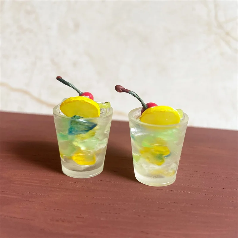 Domek dla lalek Mini Kolorowy Mini Fruit Ice Drink Cup Kuchnia Jedzenie Zabawka Model Domek dla lalek Scena Dekoracja Akcesoria Fotografia Rekwizyty