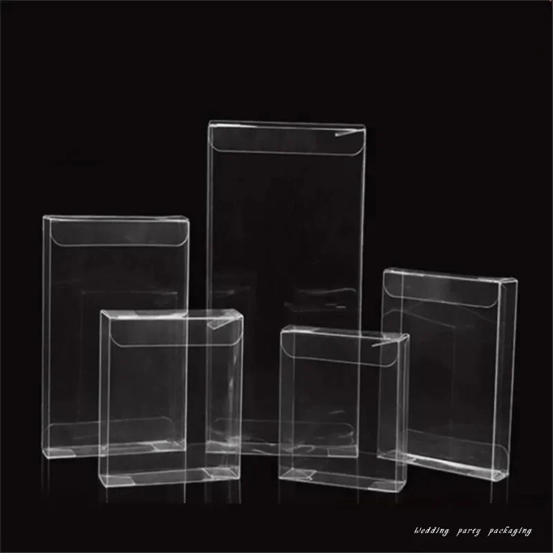 

120pcs Clear PVC Gifts Box Transparent Candy Gift Packaging Box Square flat clear box for packing Transparent Clear Candy Box