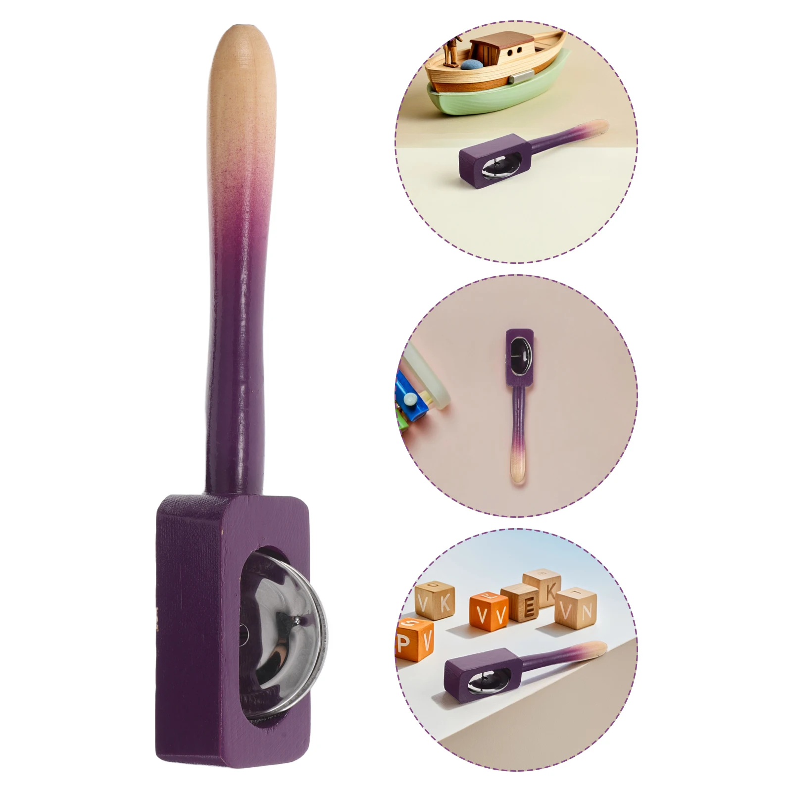 

Children's Wooden Cymbals Handheld Percussion Instruments Castanets Finger Metal Baby