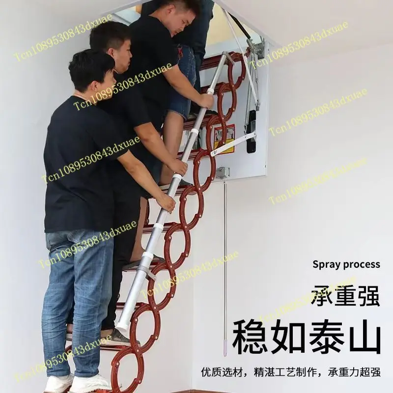 Thickened Attic Retractable Staircase Household Indoor Hidden Escalator