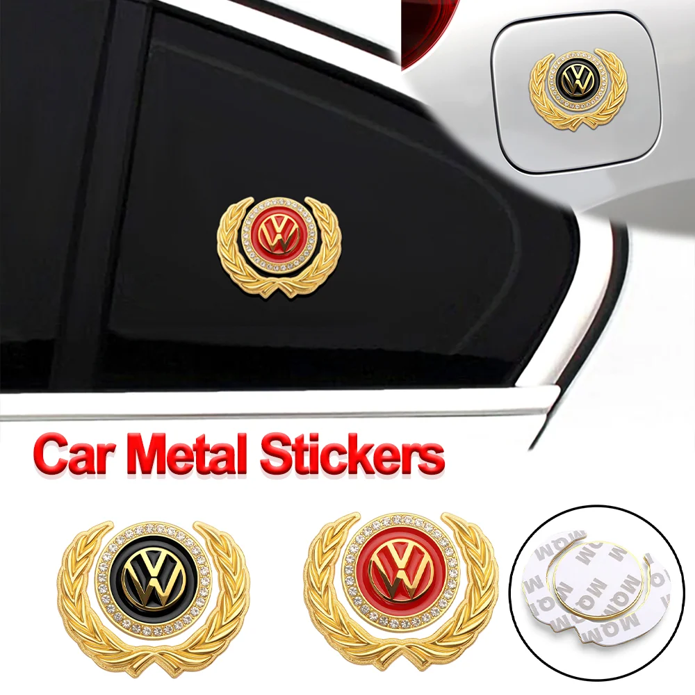 1PCS Black/Red 3D Metal Car Emblem Rear Trunk Side Window Body Sticker Auto Accessories For Volkswagen POLO passat GTI Tiguan B5