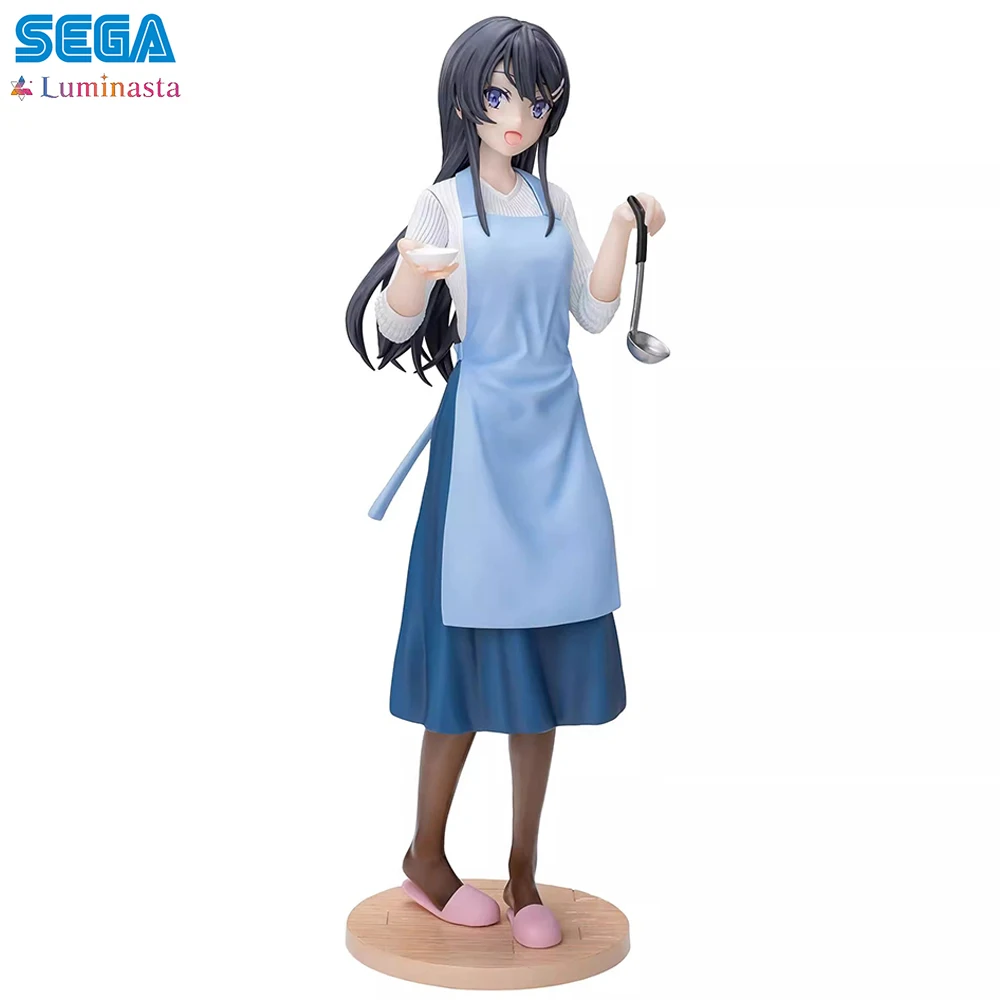 Original SEGA Luminasta Mai Sakurajima (Apron Ver.) (Rascal Does Not Dream of Bunny Girl Senpai) 21cm Anime Model Figure Toys