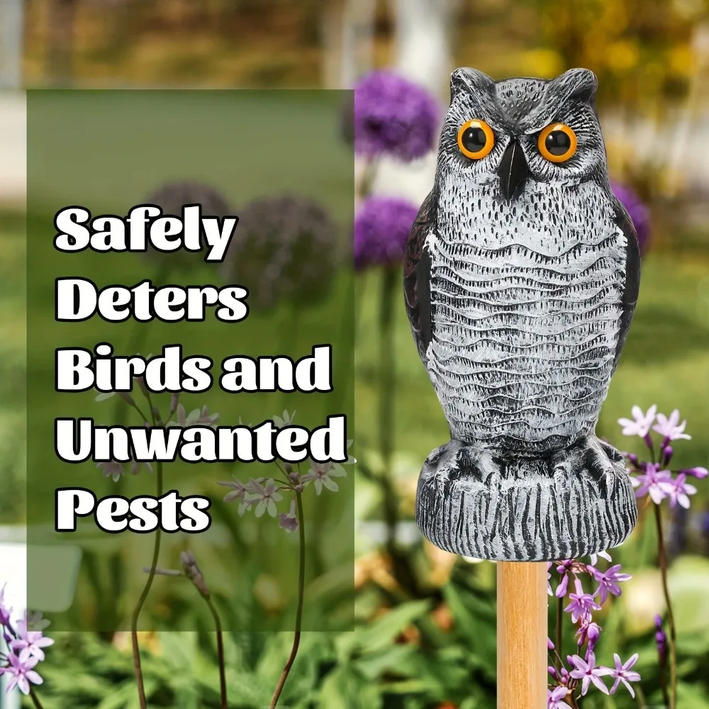 New Large Size Owl Decoy Scare Birds Away Plastic Bird Deterrent Garden Decoration Realistic Pest Control