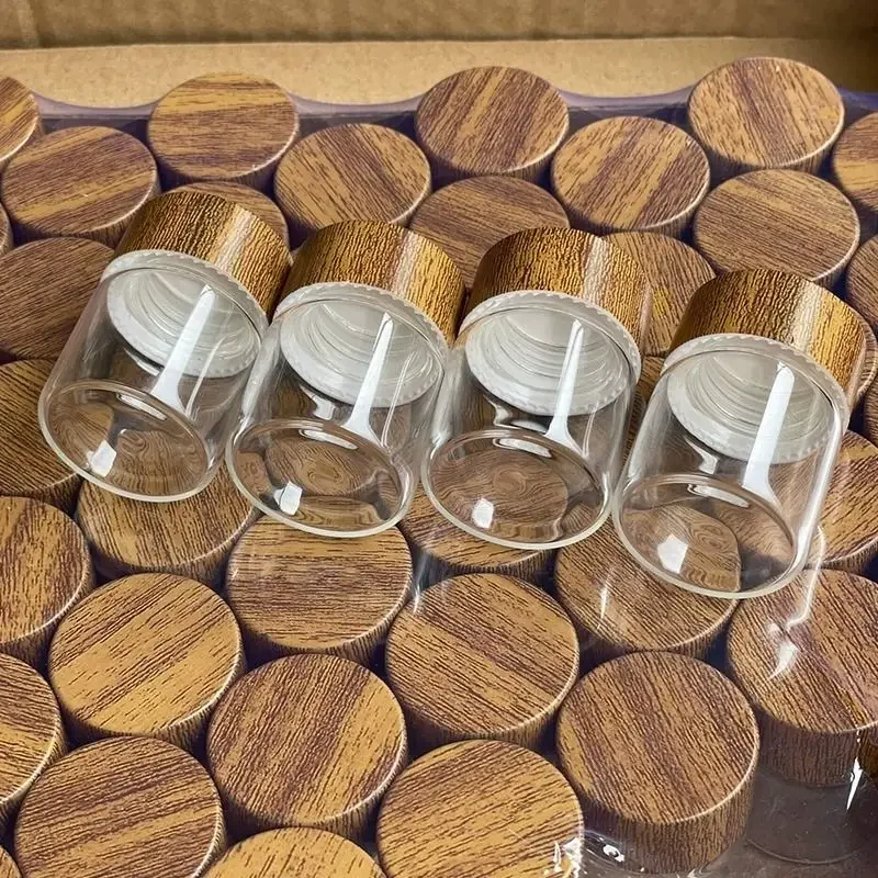 10ML-65ML Mini Transparent Glass Bottle Portable Sealed Can Suitable Storing Bean Coffee Pills Powder Pigment Storage Bottle