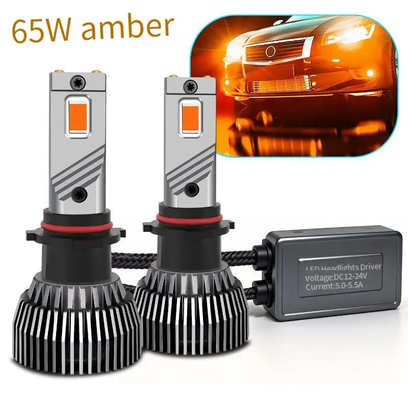 

9005 HB3 9006 HB4 LED Headlight Bulbs 12V 65W 2000K Amber Fog Light Upgrade