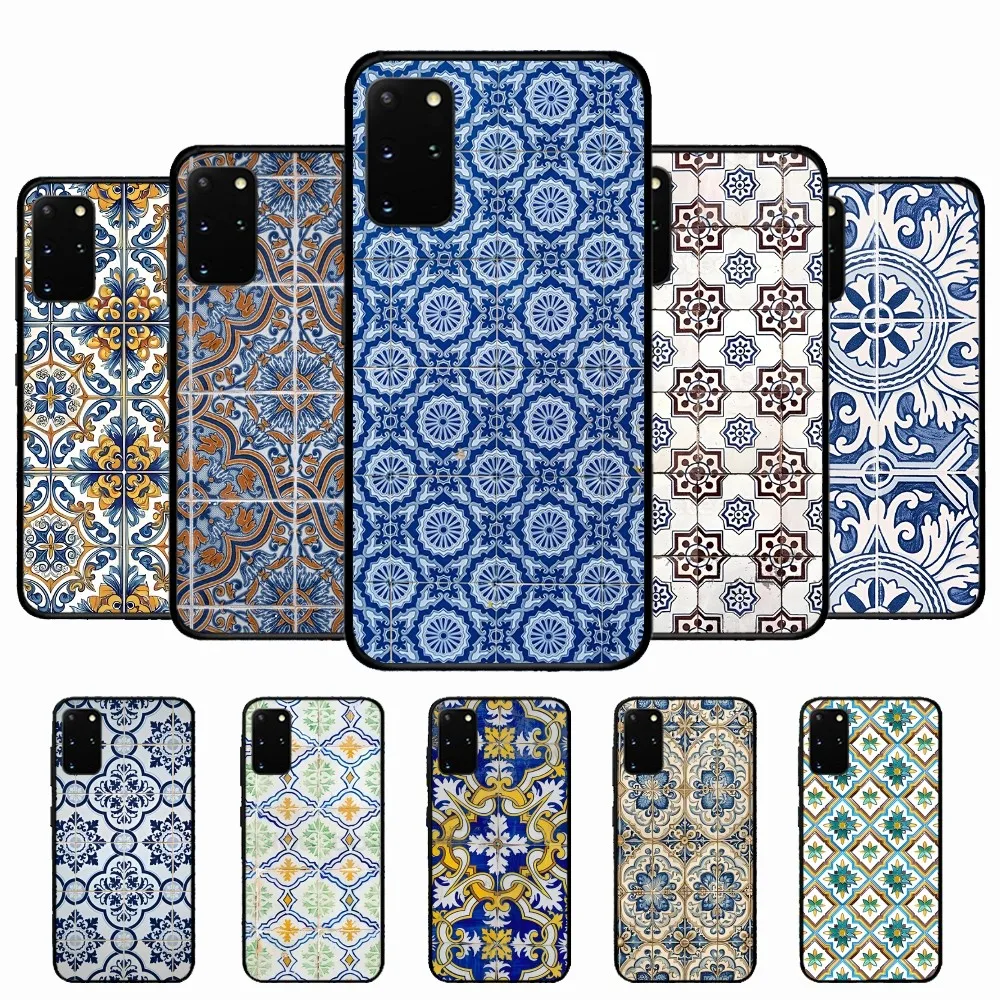 Portuguese Glazed Tiles Phone Case For Samsung S 9 10 20 21 22 23 30 23 24 Plus Lite Ultra FE S10lite Fundas