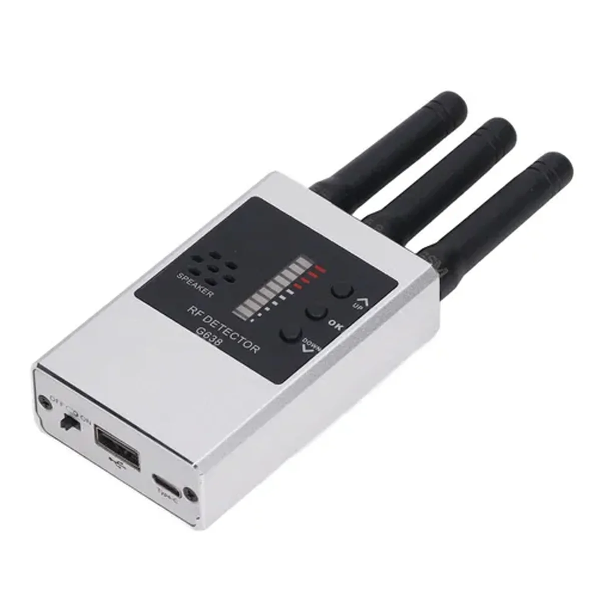 G638 Handheld RF Locator Silver Metal Shell, Strong Anti-Interference, Mortgage Vehicle & Pawn Shop GPS Tracker Inspection - view 3