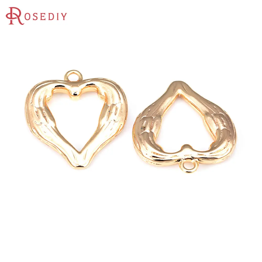 

4PCS 18K Gold Color Brass Heart Earrings Charms Pendants Diy Jewelry Making Supplies Necklace Earrings Accessories for Women