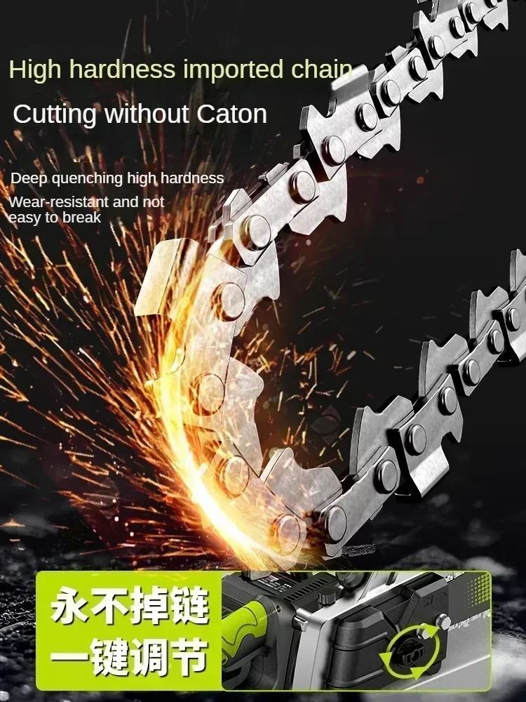 110V/220V Rechargeable Chainsaw with High Battery Capacity for Cutting Trees – Perfect for Home Use CC